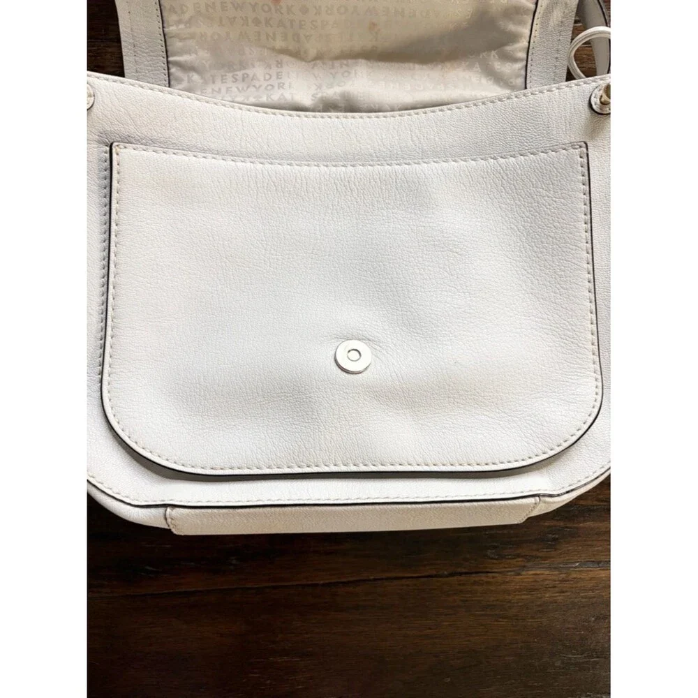 Kate Spade New York 100% Genuine Goat Leather Medium Rianne White Shoulder Bag